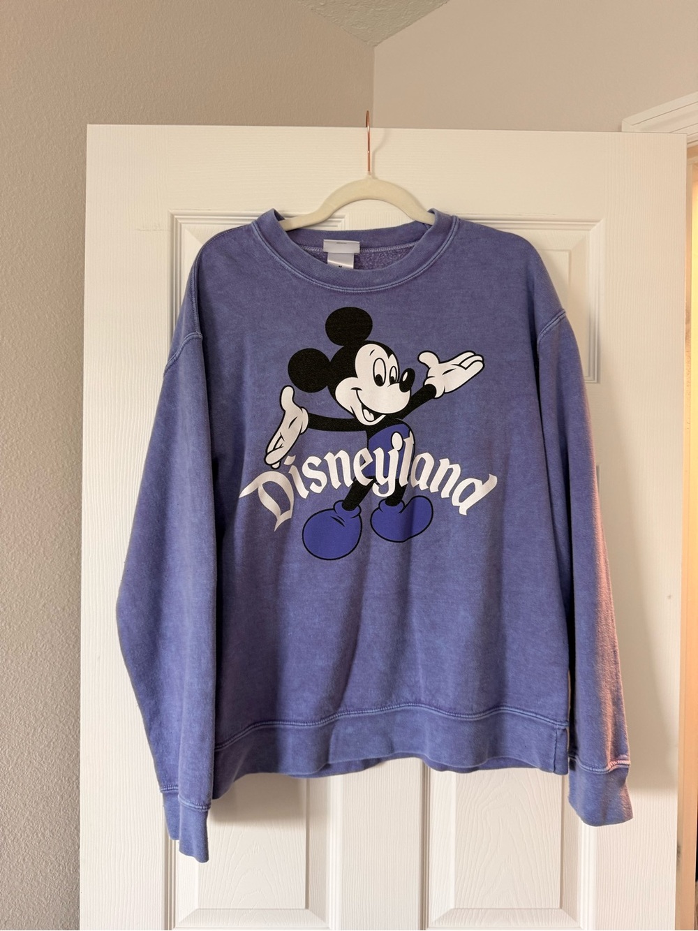 Disney Men's Vintage-Style Lavender Mickey Crewneck Sweatshirt